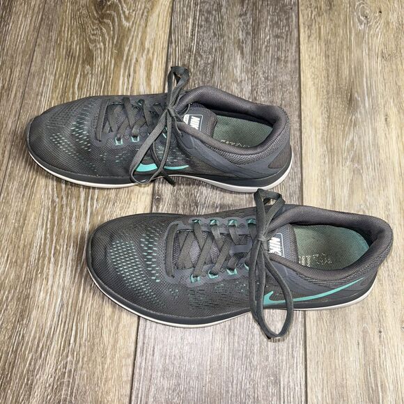 Nike Flex Women's US Size 7.5 830751-013 Gray Aqua Blue Running Sneaker Shoes - Picture 6 of 12